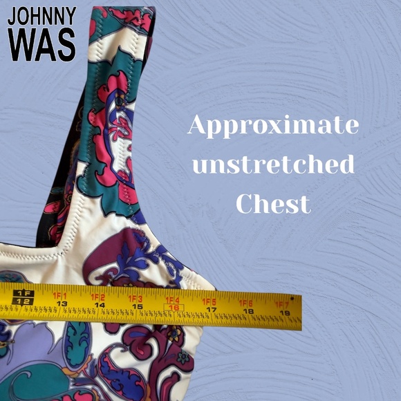 JOHNNY WAS NWT Fatima Square Neck One Piece REVERSIBLE Plus Size Swimsuit/1X - Picture 7 of 10